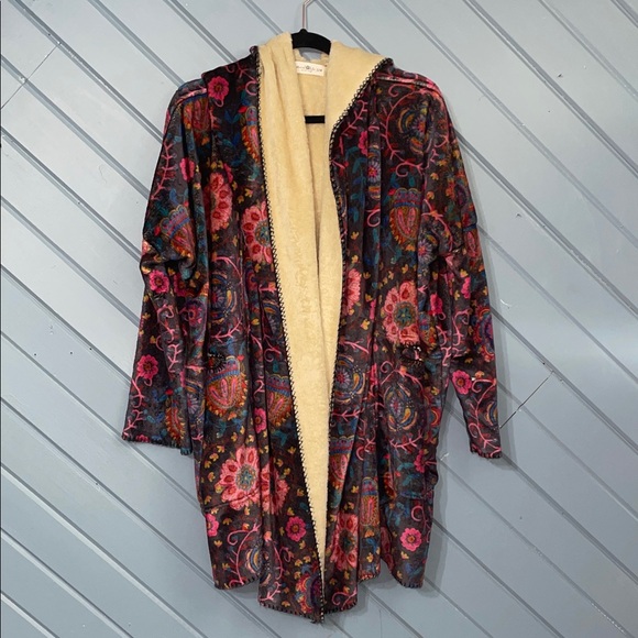 NATURAL LIFE Sweaters - NATURAL LIFE Floral Hooded Cardigan - Multicolor